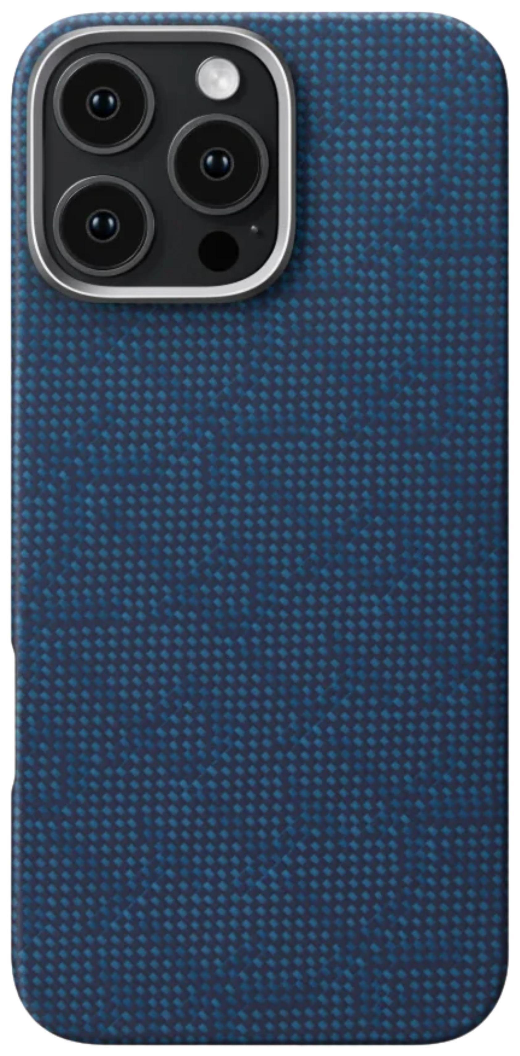 Pitaka Tactile Woven Case Monogram Dark Blue for iPhone 16 Pro Max